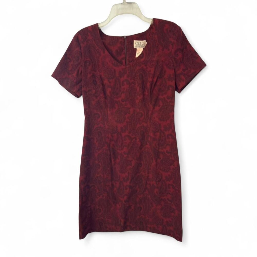 Caren Desiree Company Women's Red and Burgundy Dress